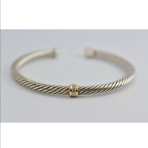David Yurman Jewelry - David Yurman 18k & SS diamond bangle